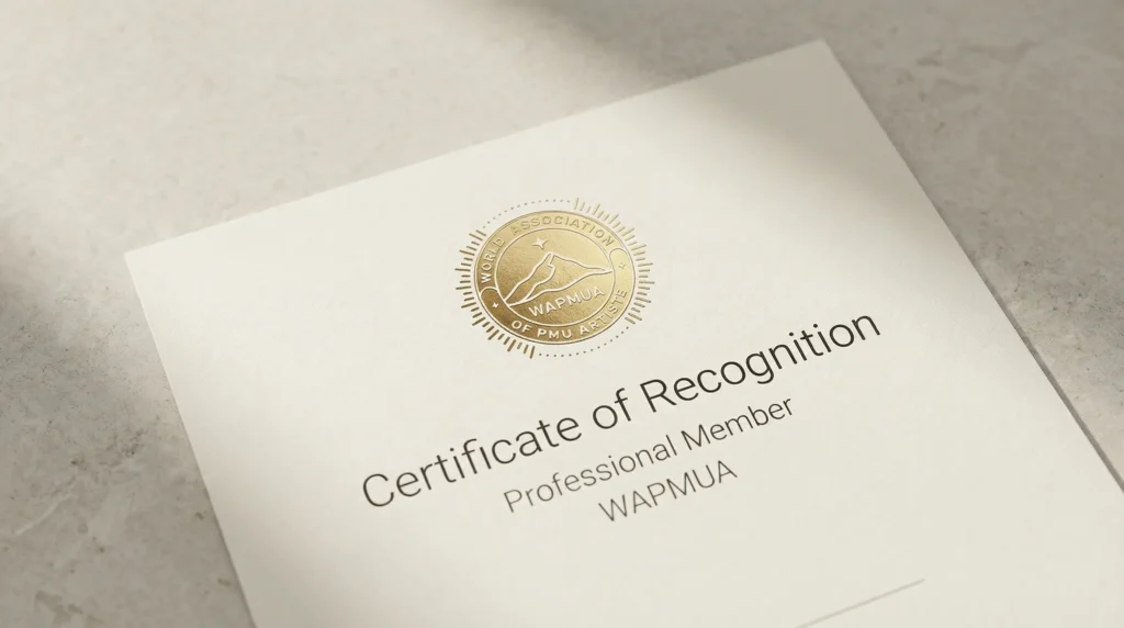 PMU professional recognition represented through formal documents and structured credentials