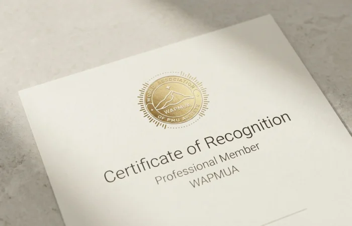 PMU professional recognition represented through formal documents and structured credentials